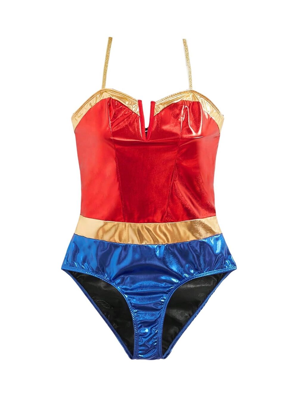 3818 2 Piece Bodysuit with Headpiece Wonder Superhero Anime Lingerie
